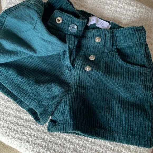 Zara green toddler corduroy mini skirt short - Picture 4 of 5
